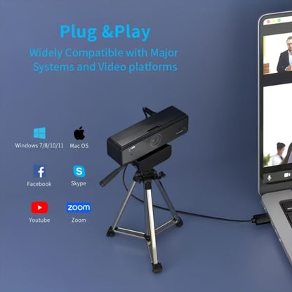 2K Webcam with Dual Microphone for PC Laptop, Nuroum V11 1440P HD USB Conference Camera, 360° Rotatable