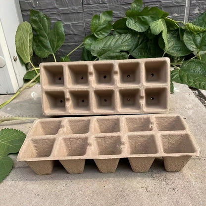 Peat Pots Seed Starter 100pcs Square Biodegradable Paper | Germination Trays with Peat Substrate for Herbs Cacti Flowers | Indoor Outdoor