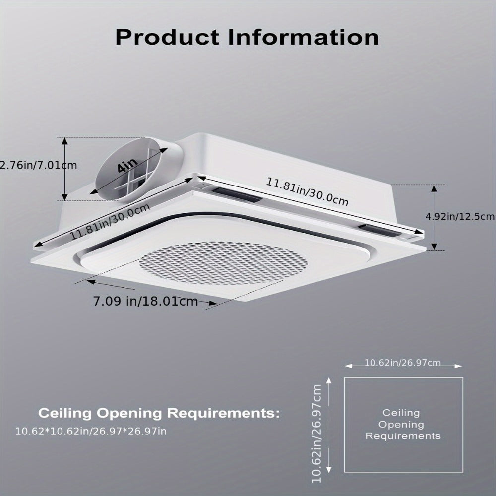 Bathroom Exhaust Fan with Light 150 CFM 1.0 Sone - 40W LED Night Light Ventilation Fan Combo, Quiet Bath Fan with Blue LED