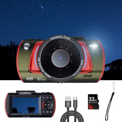 Digital Camera with Flip Screen, 4K Vlogging Model with 48MP Capture Marking, WiFi, 3-Inch 180° Flip Screen, 16X Digital Zoom and 32GB Card
