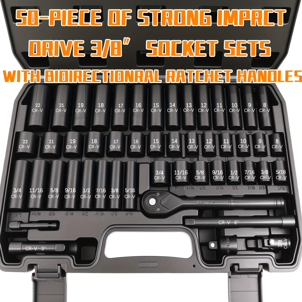 Ratchet Socket Wrench Set with Handle – 50/53/96/123/218/999PCS | 3/8" Drive CR-V Steel | Metric & Imperial Sizes | Car Maintenance