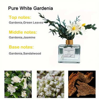 Reed Diffuser Set with Real Flowers - 4.05 oz 120ml Scented Home Fragrance Aromatherapy for Entryways, Bedrooms and Living Spaces
