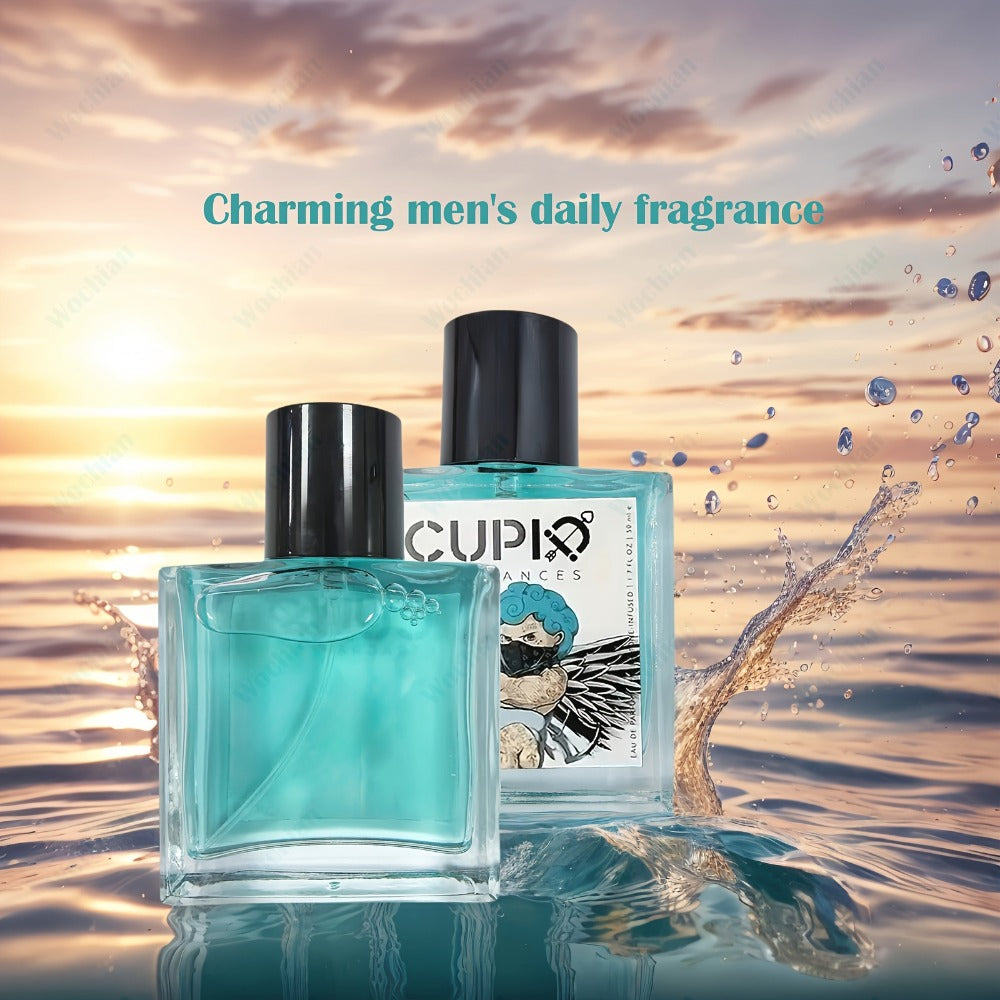 Cologne Spray for Men by CUPID in a 1.7 fl oz Bottle with Turquoise Glass and Boxed Presentation