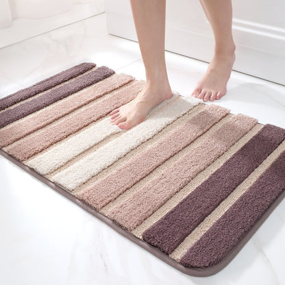 Chenille Bath Rug Non-Slip Absorbent Bathroom Mat – Extra Thick 1850g/㎡ Plush Washable Floor Mat for Bathroom Shower