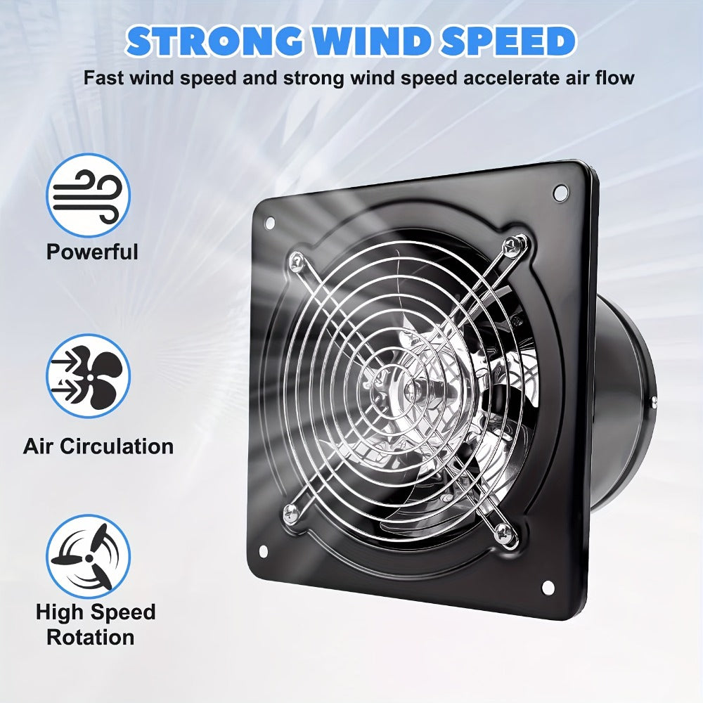 Exhaust Fan 8 Inch Wall Mount Ventilation Fan, 40W Pure Copper Motor, Backdraft Damper, Metal Fume Extractor with Switch for Kitchen