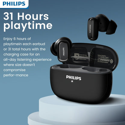 Wireless Earbuds Philips TAT2569 with Active Noise Reduction, Dual Microphones and Type-C Charging Case