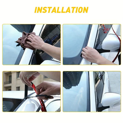 Windshield Seal Strip 3pcs 30ft – Premium Rubber T-Seal Weatherstrip for Car Windshield, Sunroof & Rear Window