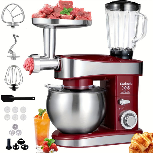 Stand Mixer 6-in-1 400W with 6.3QT Stainless Steel Bowl for Home Cooking, Dining and Outdoor Meals