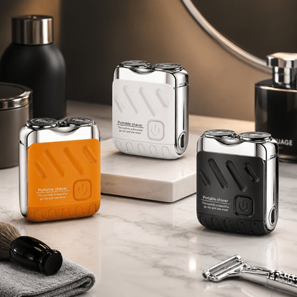 Mini Double-Head Electric Shaver with Travel Case in White, Orange or Black and 2.5-Inch Height