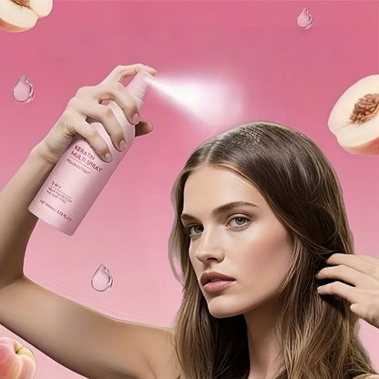 Leave-In Conditioner Spray 2 Pack, Fruity Peach Scent No-Rinse Hair Spray with Heat Protection, Fluffy Styling