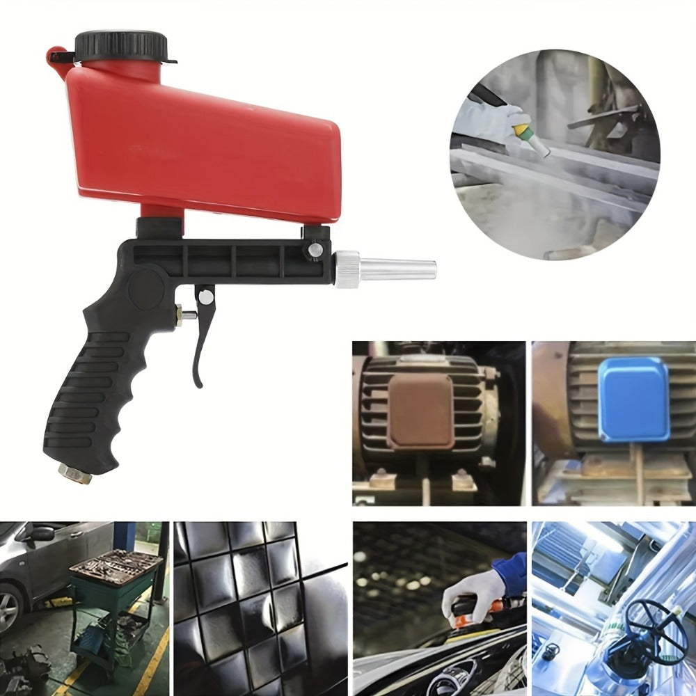 Sandblasting Gun Pneumatic 90 PSI Adjustable, Portable Gravity Air Sand Blaster for Rust Removal