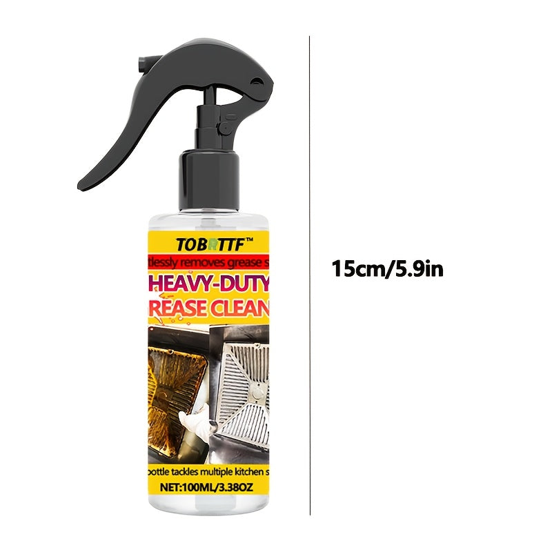 3.38oz Kitchen Grease-Cleaner Spray Bottle with Black Trigger and 15cm Pictured Height for Kitchen Use
