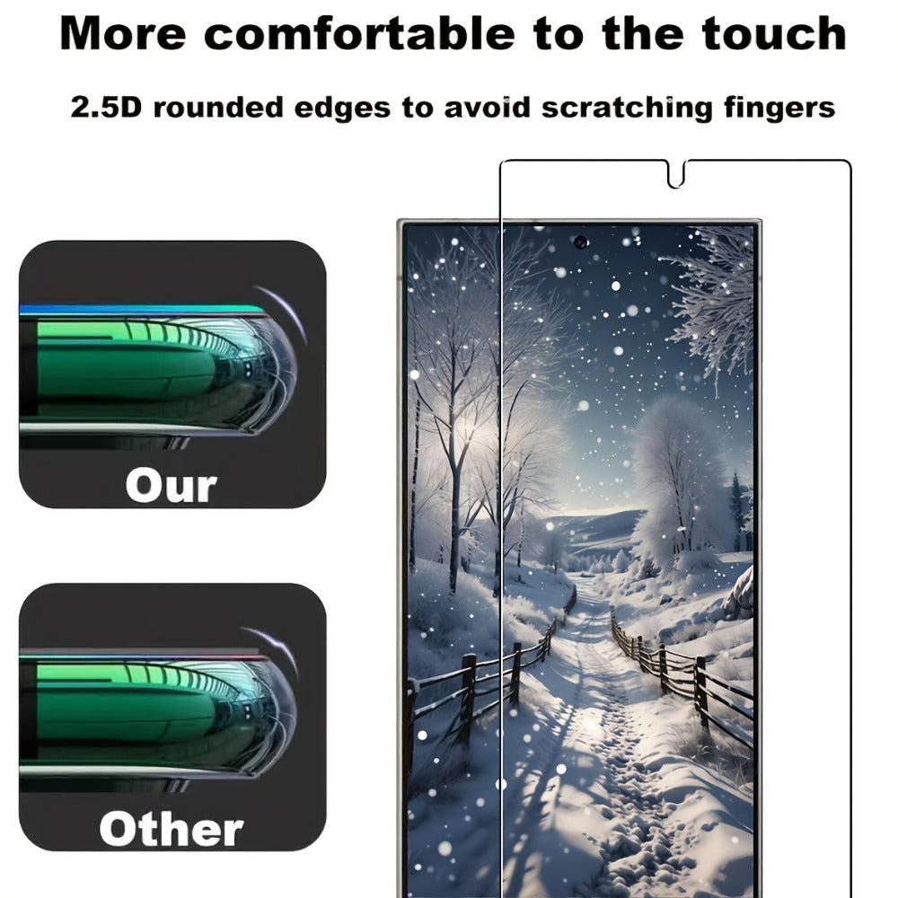 Screen Protector, 8-Piece Galaxy S25 Ultra Tempered Glass Set with Four Screen Films and Four Camera Lens Covers