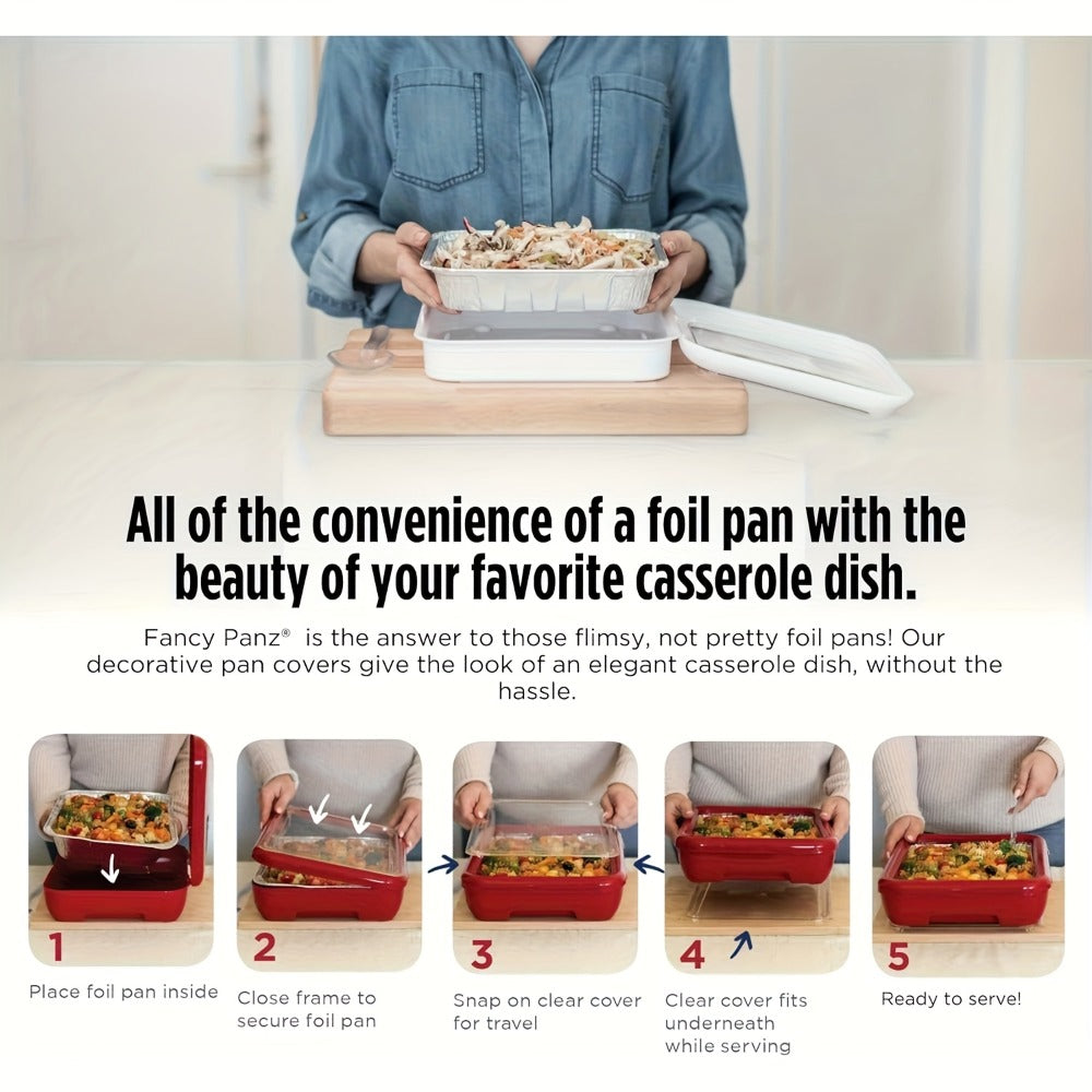 Aluminum Foil Tray with Lid - Insulated Stackable BBQ & Salad Serving Container for Outdoor Picnic