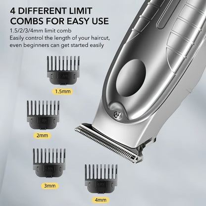 Hair Clipper Kit for Men Cordless USB Rechargeable LCD Screen Beard Trimmer Hair Cutting Set for Entryways, Bedrooms and Living Spaces