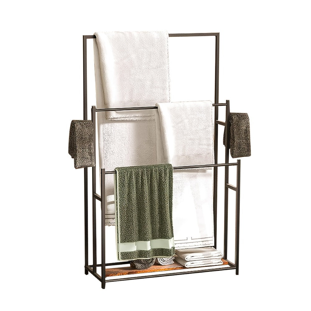 Towel Rack Freestanding 47 Inch Tall 3-Tier Floor Standing Towel Holder for Bathroom Bedroom Pool Outdoor