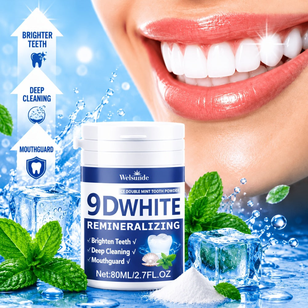 Hydroxyapatite Tooth Powder 2-Pack Remineralizing Fluoride-Free Deep Cleaning Whitening Mint Toothpowder