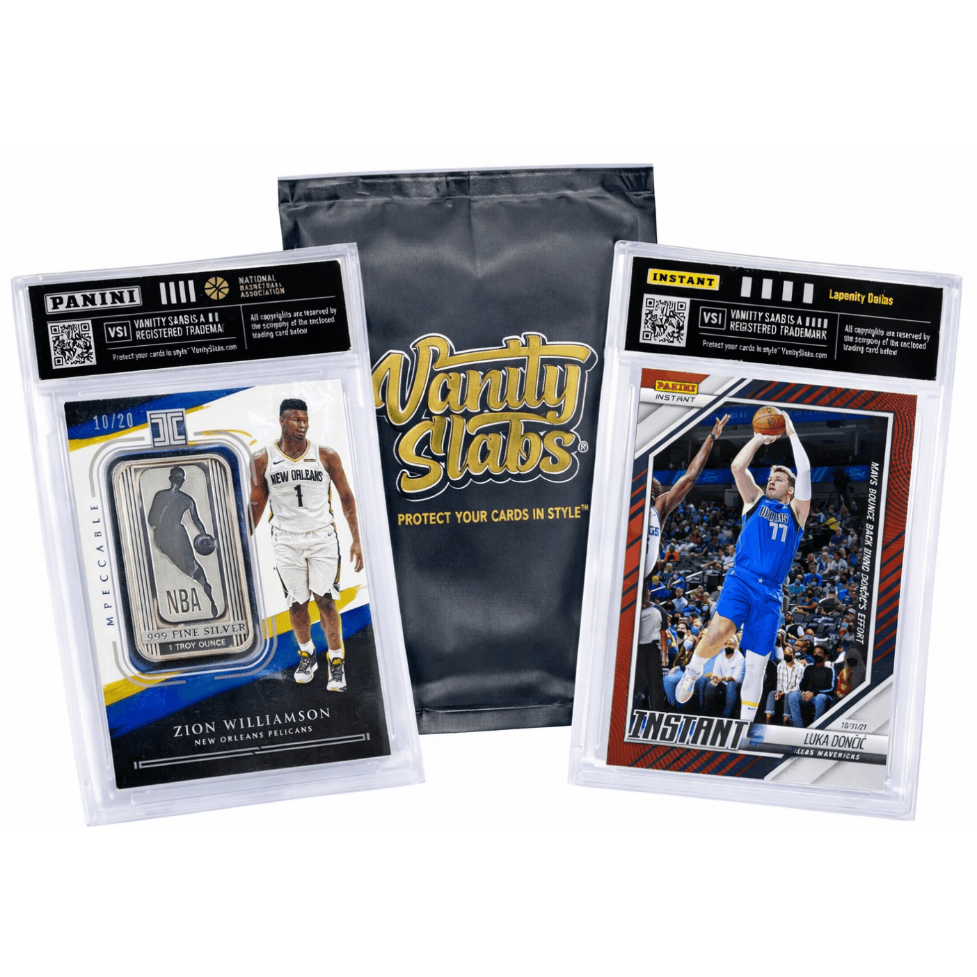 Sports Trading Cards, Basketball Vanity Slab with Black Label or Two-Slab Options for Display
