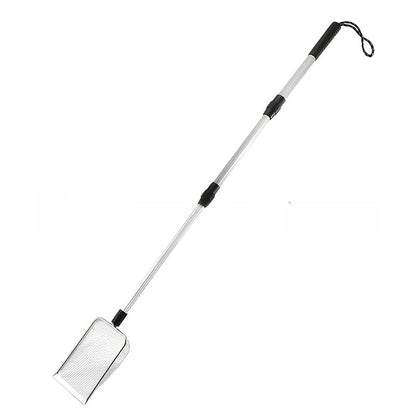 Beach Sand Sifter Scoop Telescopic Handle – Stainless Steel Retractable 3-Section Scoop for Treasure Hunting Shell Collecting Beach Combing