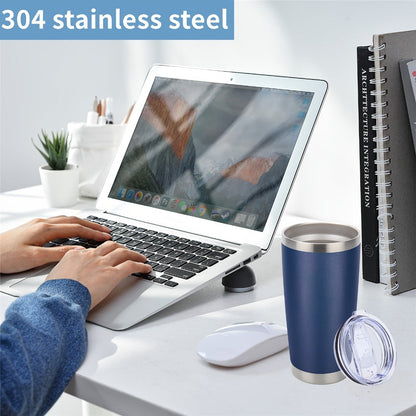 Stainless Steel Insulated Tumblers with Lid and Straw Bulk 20oz 304 Double Wall Vacuum Travel Mug for Hot Iced Coffee Drinks Water Cup Set