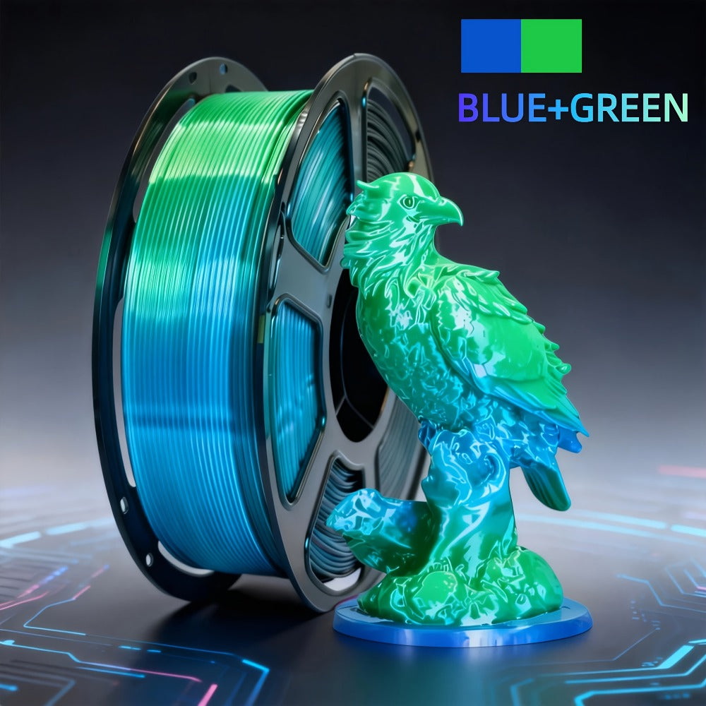 Dual Color PLA Filament 1.75mm 250g Vacuum Packed – Neatly Wound High Precision ±0.02mm Smooth Printing Two-Tone Gradient 3D Printer