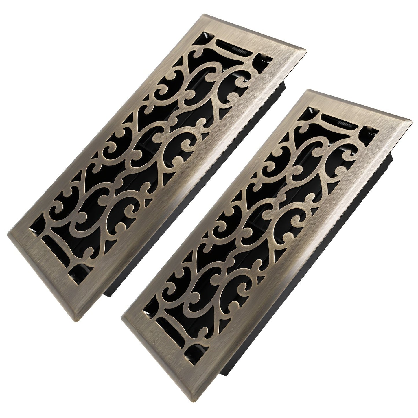 Floor Vent Register Cover 4x10 Inch Walkable Steel Decorative Air Vent Grille Adjustable for Entryways, Bedrooms and Living Spaces