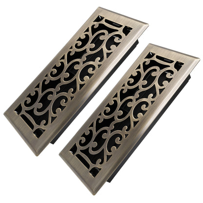 Floor Vent Register Cover 4x10 Inch Walkable Steel Decorative Air Vent Grille Adjustable for Entryways, Bedrooms and Living Spaces