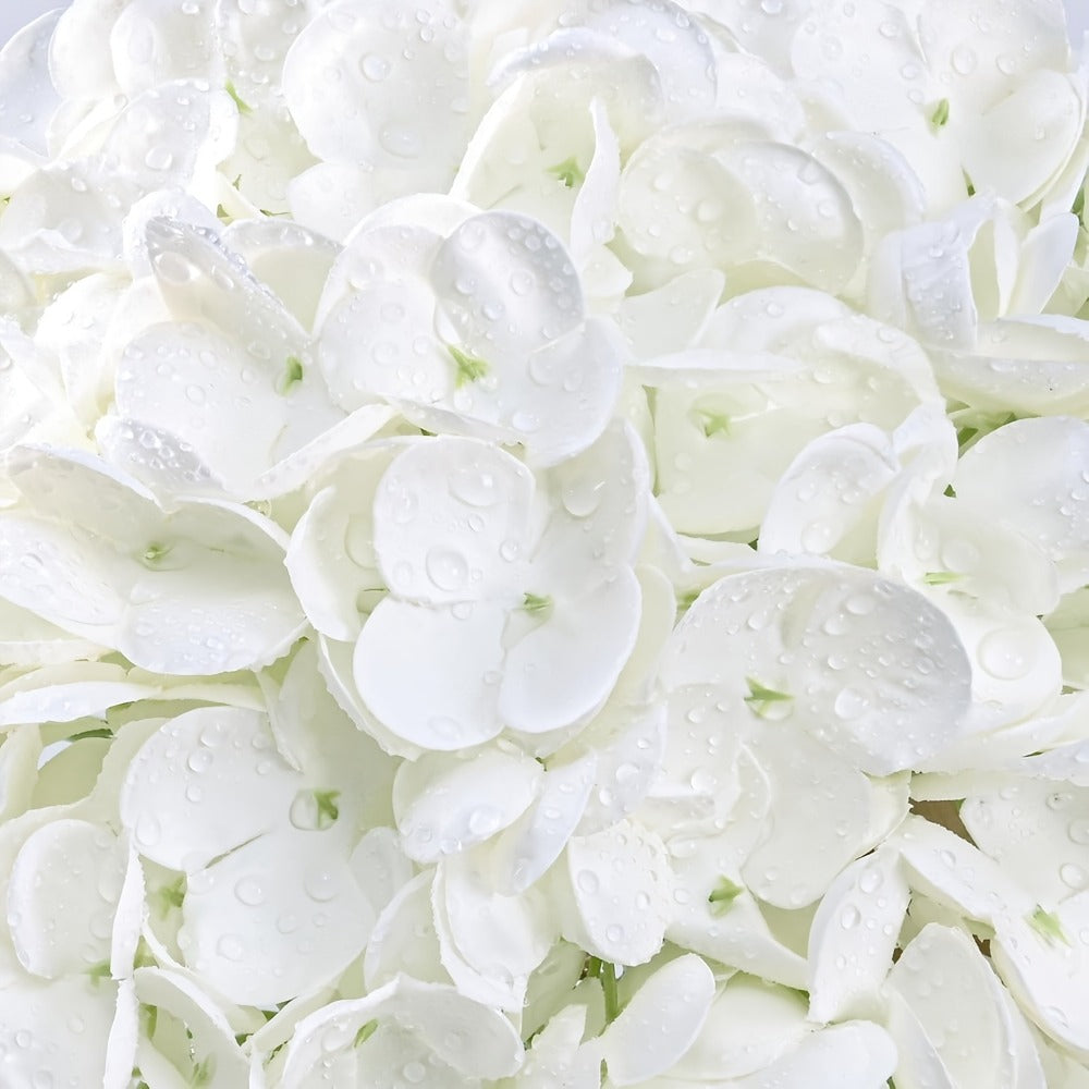 Artificial Flowers 21-Inch Full-Latex Hydrangea Stems in 4 or 8-Piece Sets with Flexible Wire