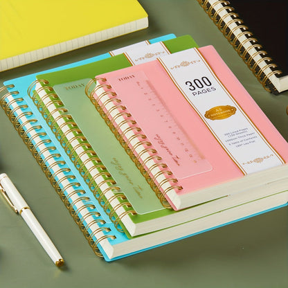 Large Spiral Notebook 300 Pages Hardcover – 8.5x11 A4 College Ruled 100GSM Lined Paper PVC Waterproof Cover for Work School Travel Women Men