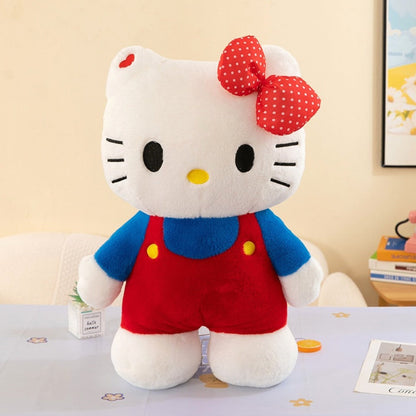 Plush Toy Hello Kitty 16-Inch Character Doll in Red-Blue or Pink-Blue Outfits for Display for Character Display, Room Decor and Gift