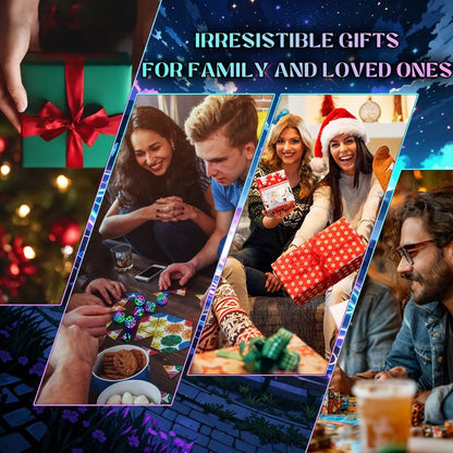 LED Dice Set 7pcs Wireless Rechargeable Light Up, Colorful Glowing Polyhedral Dice with Charging Box