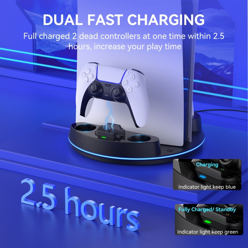 PS5 Charging Station with RGB Light Stand for PS5 Slim PS5 Pro - Fast Dual Controller Charger for an Everyday Personal Care Routine