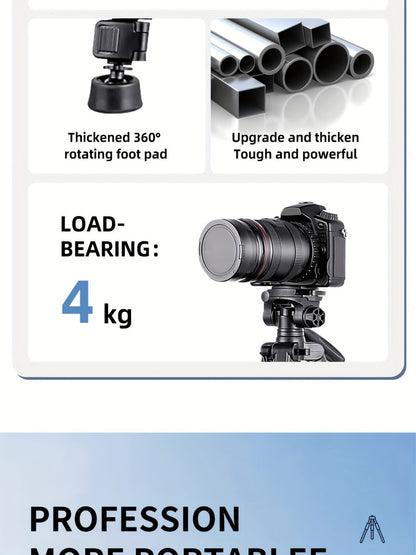 Camera Tripod 74 Inch Aluminum Alloy with Dual Quick Release Plate, Phone Clip & Carrying Bag, Professional Stand for DSLR