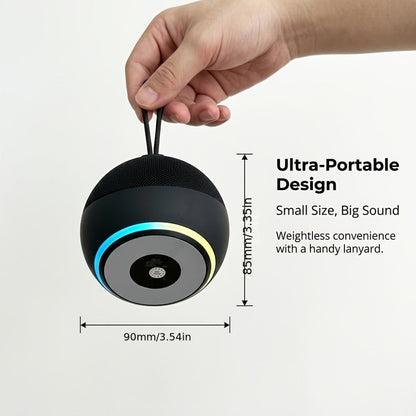 Portable Bluetooth Speaker Spherical Model with RGB, TWS, Subwoofer, 360° and Included Base