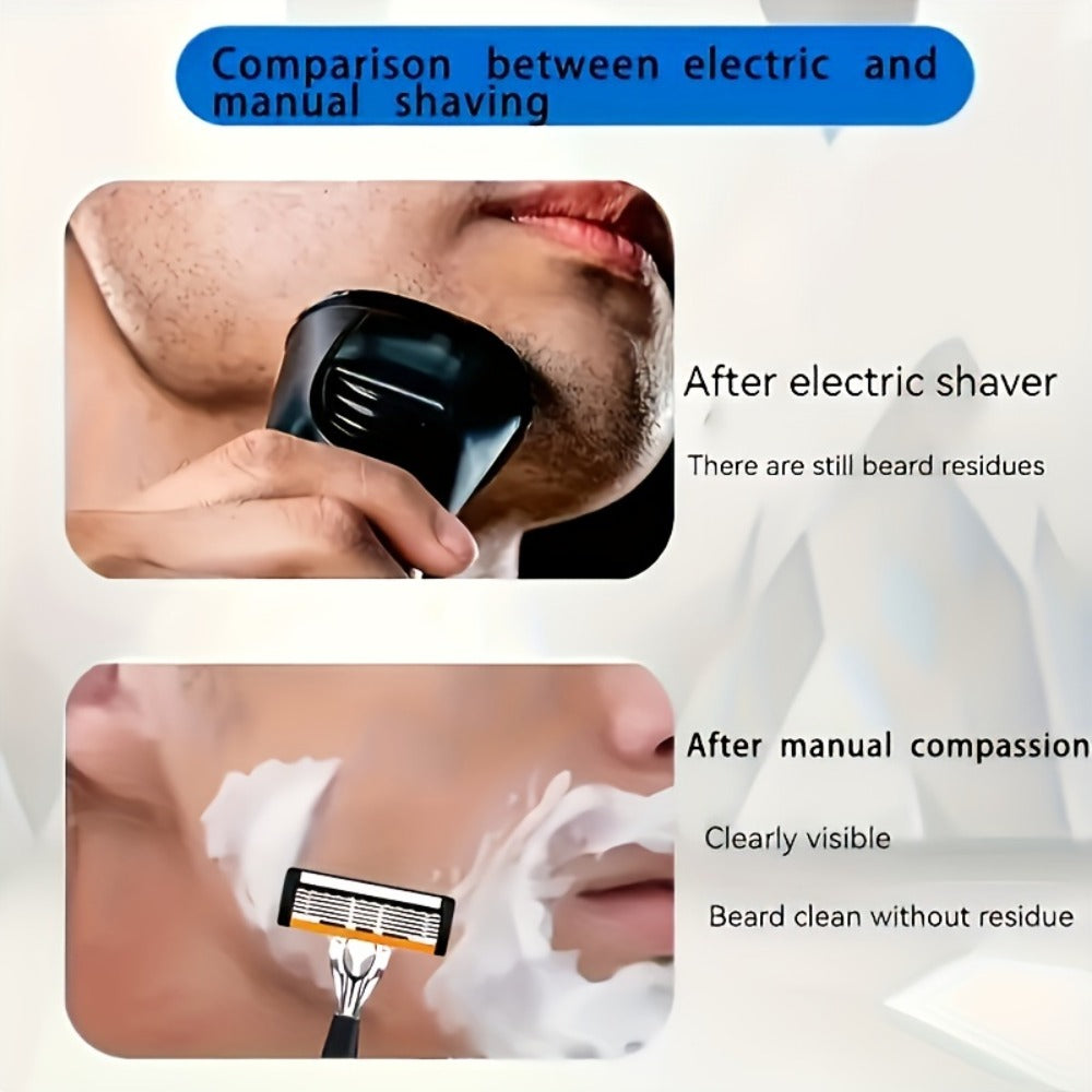 Men's Razor 6-Layer Blade Refill Kit with Handle Smooth Precise Shaving – Multiple Options 6 12 24 30 36 Blades Cartridge Razor