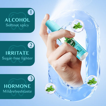 Mint Breath Spray with Tea Tree Essence Portable Oral Freshener, Compact Pocket-Size Mouth Spray