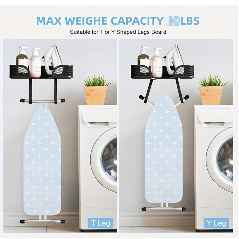 Iron Storage Rack Wall Mounted Carbon Steel Heat Resistant Ironing Board Holder Space Saving for Entryways, Bedrooms and Living Spaces