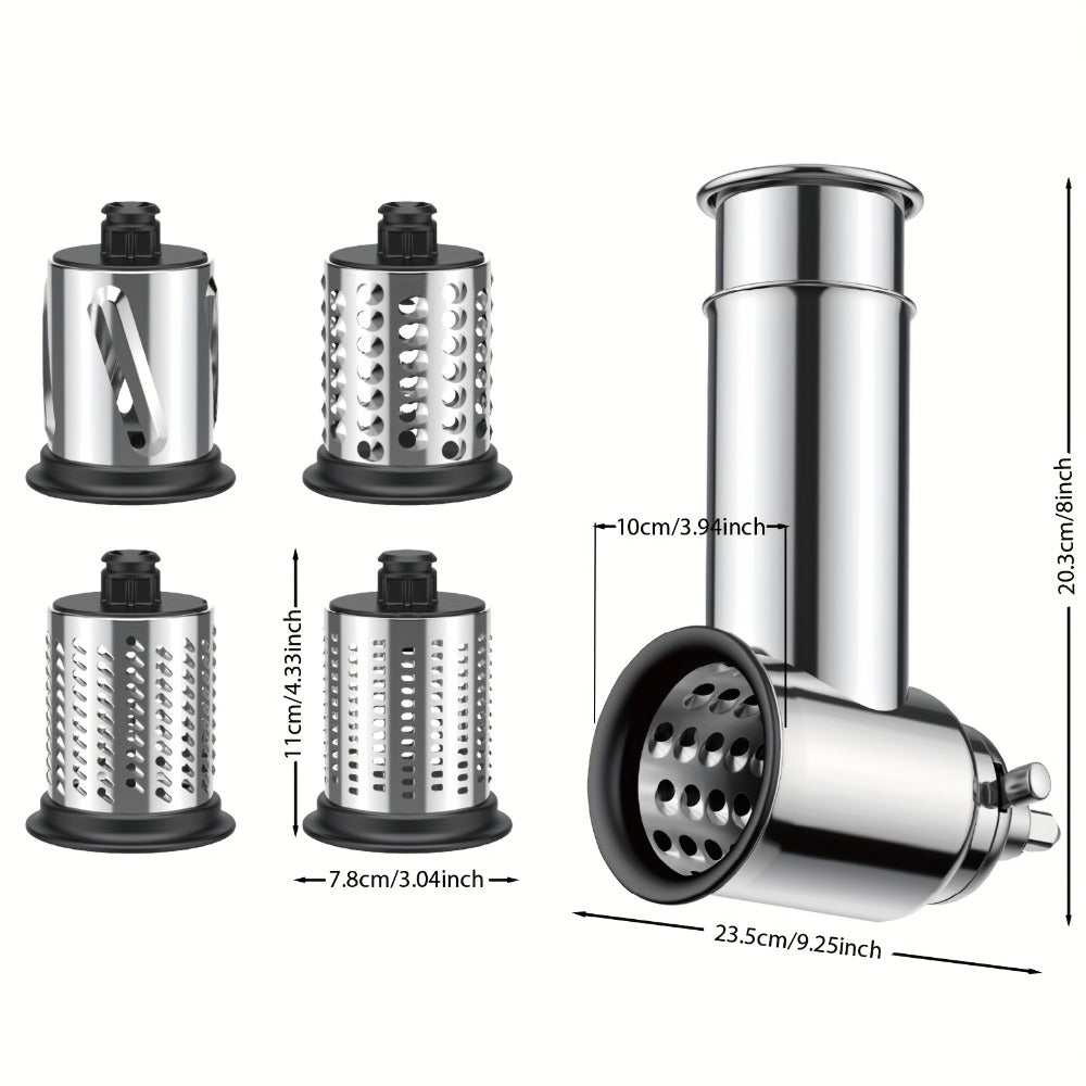 Stainless Steel Slicer Shredder Attachment for Stand Mixers with 4 Blades for Entryways, Bedrooms and Living Spaces