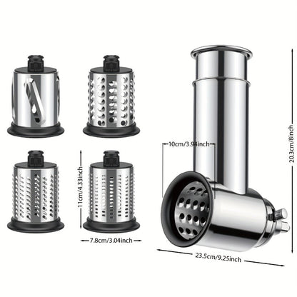 Stainless Steel Slicer Shredder Attachment for Stand Mixers with 4 Blades for Entryways, Bedrooms and Living Spaces