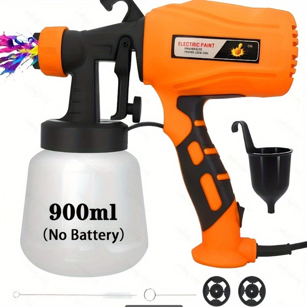 HVLP Paint Sprayer Electric Spray Gun with 3 Spray Patterns & 27oz Container, Cordless Airless Sprayer for House Painting