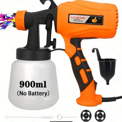 HVLP Paint Sprayer Electric Spray Gun with 3 Spray Patterns & 27oz Container, Cordless Airless Sprayer for House Painting