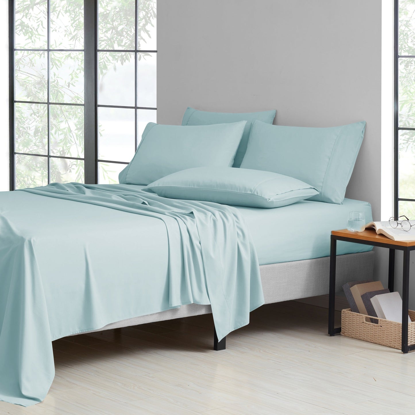 Microfiber and Bamboo Blend Sheet Set with 3- or 6-Piece Packages, 20 Colors and Five Bed Sizes