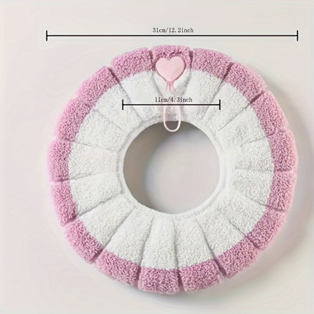 Five-Pack Plush Toilet Seat Ring Covers in Beige, Gray, Green, Blue and Pink, 31cm Outer Diameter