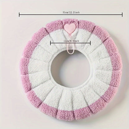 Five-Pack Plush Toilet Seat Ring Covers in Beige, Gray, Green, Blue and Pink, 31cm Outer Diameter