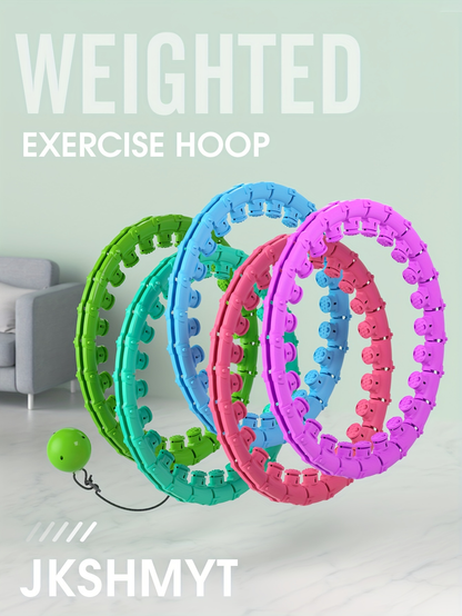 Weighted Hula Hoop Exercise Ring 69" – Smart Pilates Circle with 30 Detachable Knots, Plus Size Adjustable Fitness Hoop for Adults