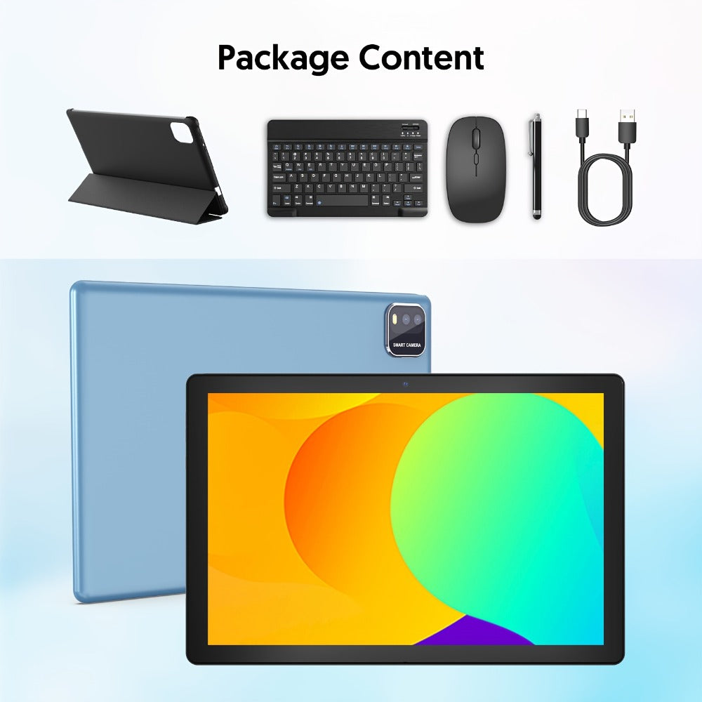 Android Tablet 10-Inch 2-in-1 with Android 15, 12GB Total RAM, 64GB Internal Storage and Keyboard Case