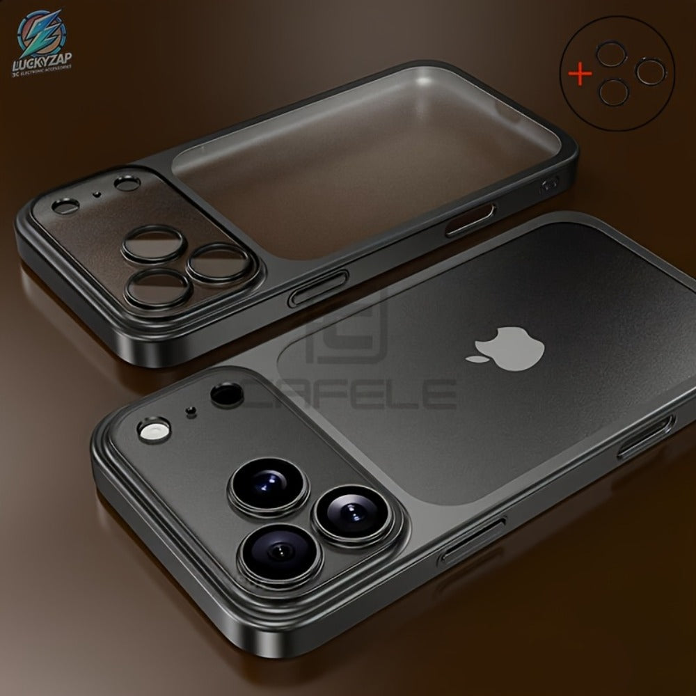 Phone Case Matte Frosted Clear Cover with Built-In Lens Film for Select iPhone 12–17 Models
