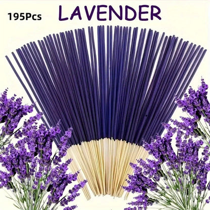 Lavender Incense Sticks 195pcs 8.7in Natural Aromatherapy Incense for Home Yoga Room for Entryways, Bedrooms and Living Spaces