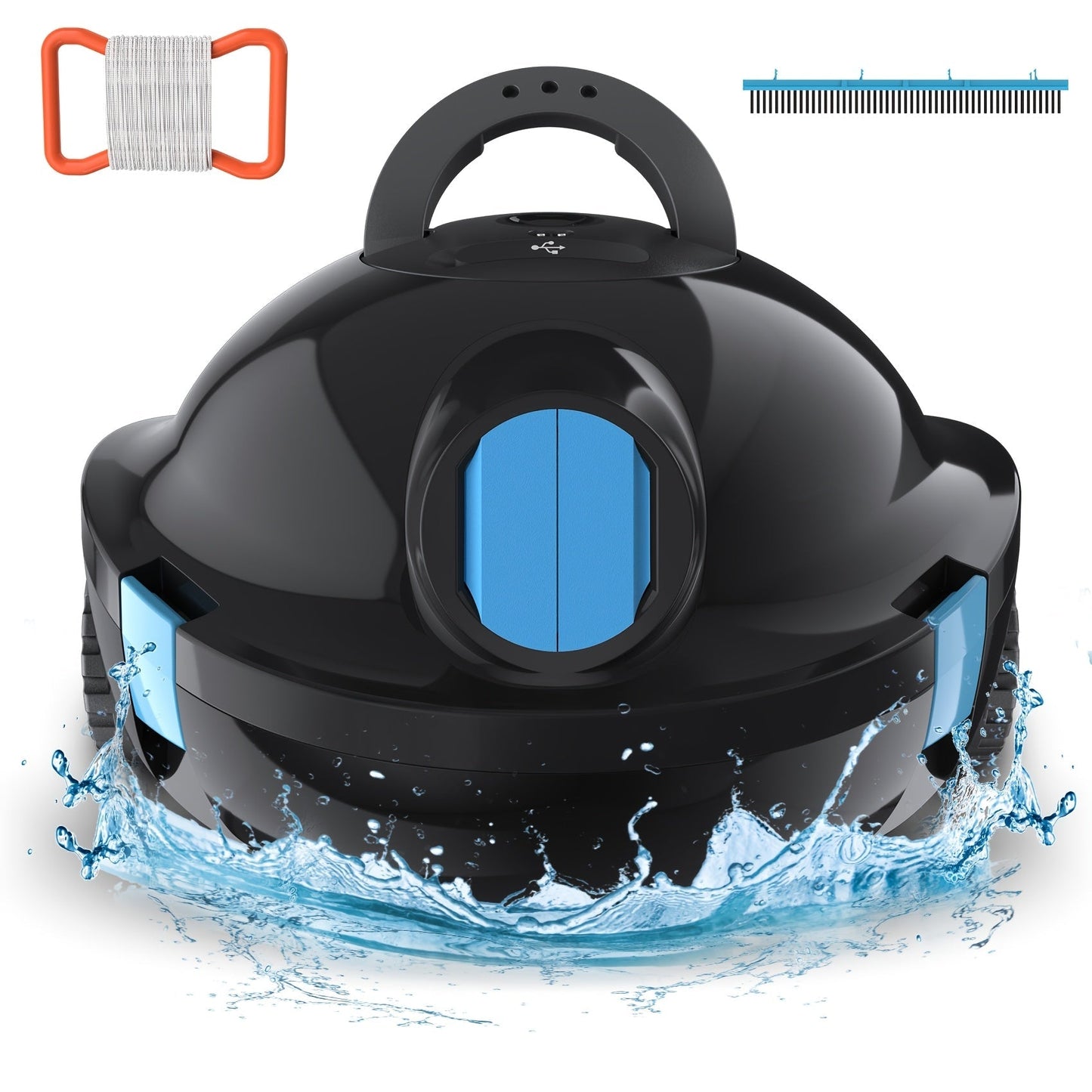 Cordless Robotic Pool Cleaner with 90-Min Runtime, Self-Parking Auto Vacuum, Floating Bracelet Retrieval