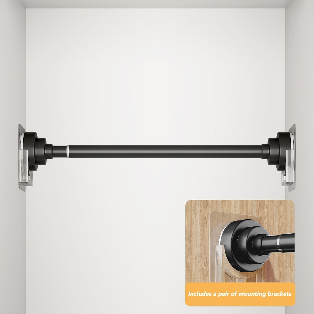 Tension Rod Stainless Steel No Drill – Adjustable Curtain Rod for Wardrobe Bathroom Bedroom, Clothes Drying Rod, Multiple Sizes & Colors